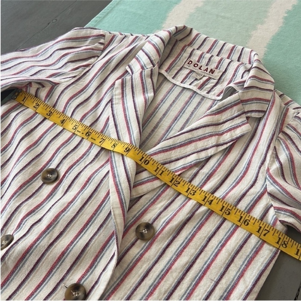 Anthropologie Dolan Linen Blend Striped Double Breasted Anna Blazer - Picture 10 of 14